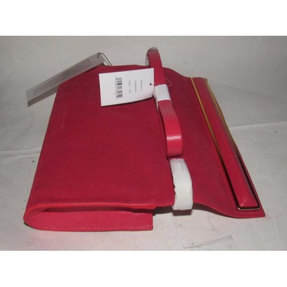 Halston Two Way Red Suede And Red Leather Cross Body Bag - Picture 7 of 12